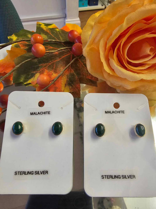 Malachite Stud Earrings