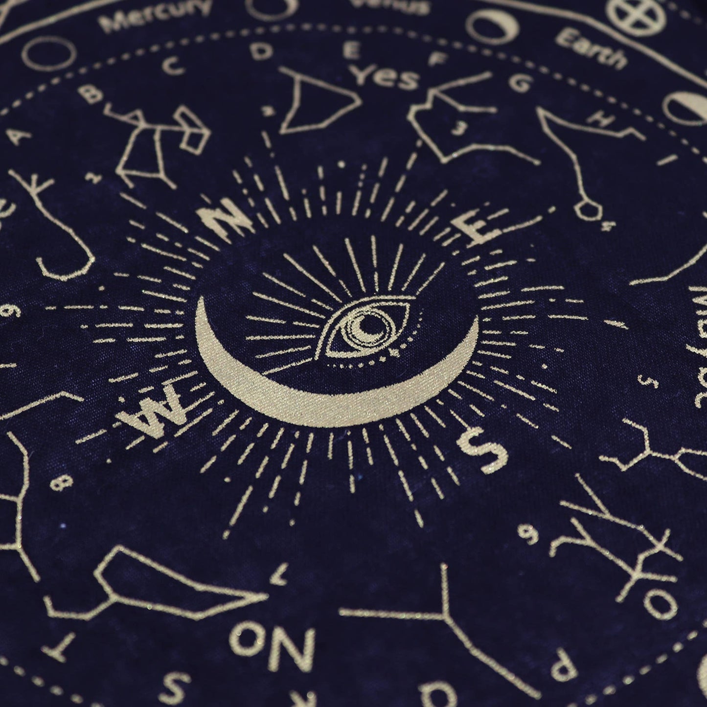 Ancient Witch Pendulum Divination Cloth: All Seeing Eye - Divination Cloth - Natural & Black