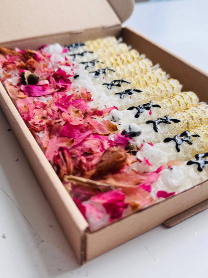 Luxury Beeswax Rune Candles with Rose, Moonstone & Glitter