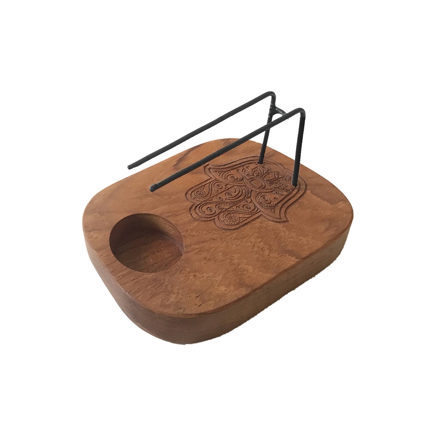 Palo Santo Heaters: Small Palo Santo Heater - Teak Wood - Mandala Design