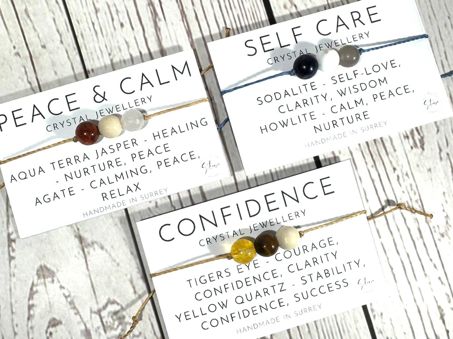 Crystal Support Bracelets: Positive Mindset