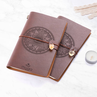Myga Crystal Notebooks in Singles : Chakra Brown