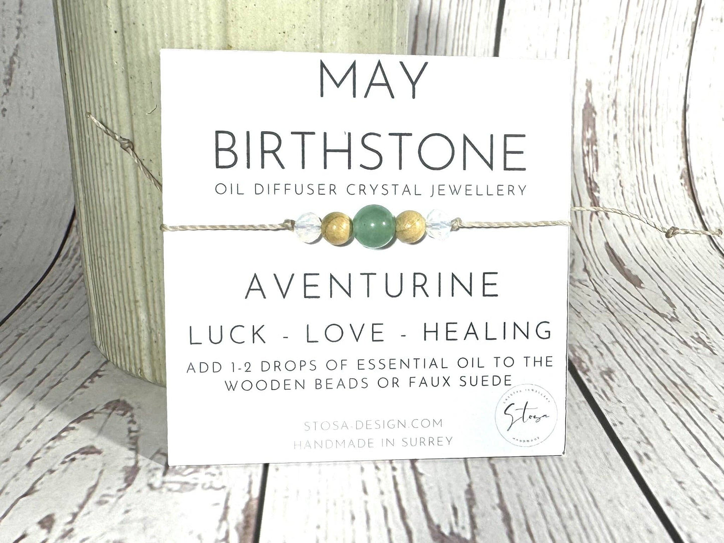 Birthstone Oil Diffuser Bracelet: August