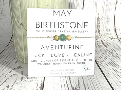 Birthstone Oil Diffuser Bracelet: December