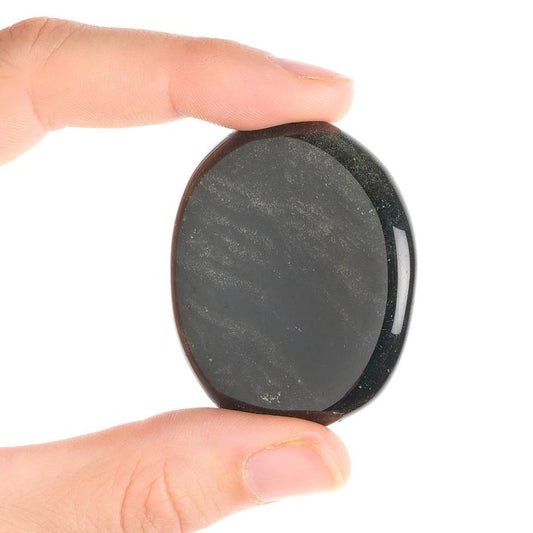 Silver Obsidian FF Thumb Stone