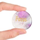 Rainbow Fluorite Smoothstone with FOCUS etching