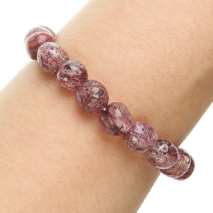 Strawberry Quartz Small Tumblestone Bracelet 8/10mm