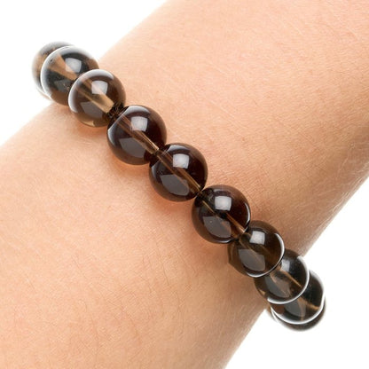 10mm Smokey Quartz Bead Bracelet