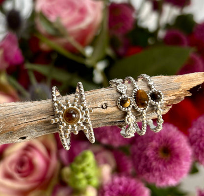 Silver Tiger's Eye Star Ring