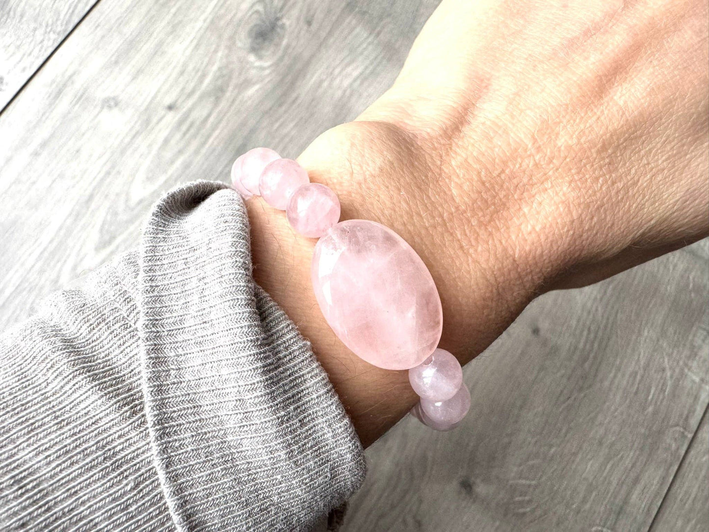 Rose Quartz Diffuser Bracelet: Medium