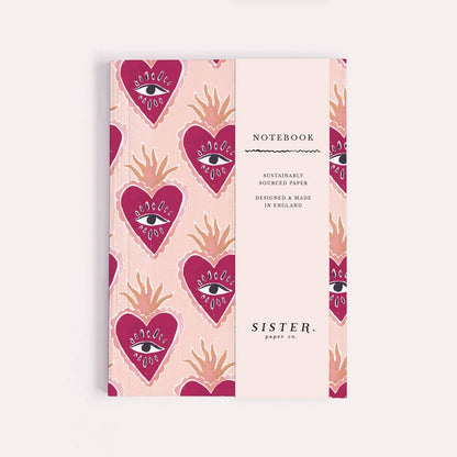Sacred Heart Pocket Notebook | Plain Page Mini Blank Journal