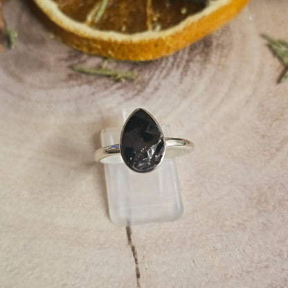 Shungite Sterling Silver Ring - 2.51g