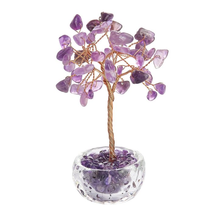 Mini Amethyst Tree with Clear Cup