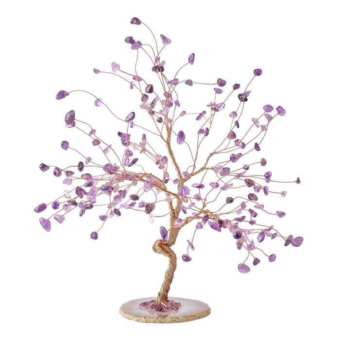 Amethyst Willow Tree with Agate Slice Base