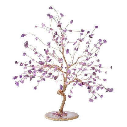 Amethyst Willow Tree with Agate Slice Base