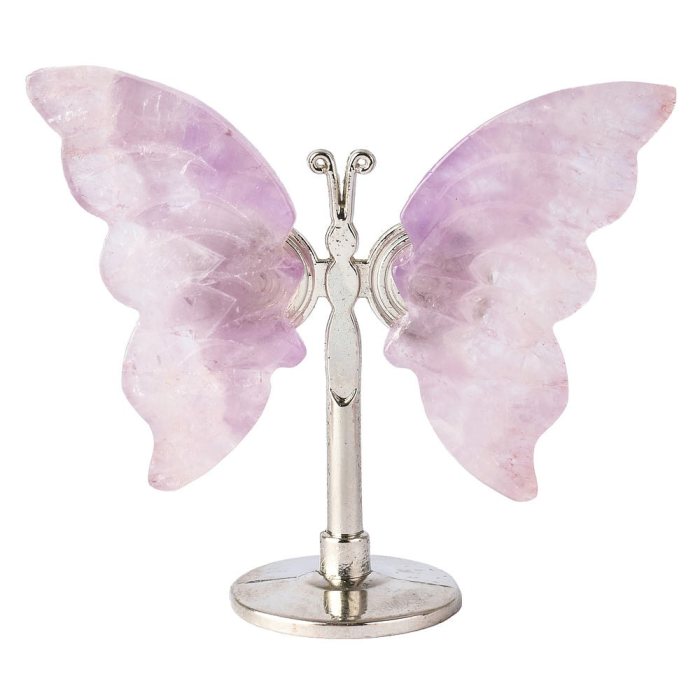 Amethyst Butterfly on Silver Metal Stand