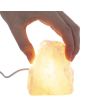Mini Rose Quartz Rough Lamp with disk LED USB fitting