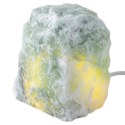 Mini Green Quartz Rough Lamp with Disk LED USB Fitting
