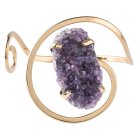 Amethyst Druze Swirl Bangle, Gold Plated