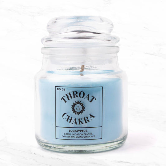 Seven Chakra Candles: Throat - Eucalyptus Scent