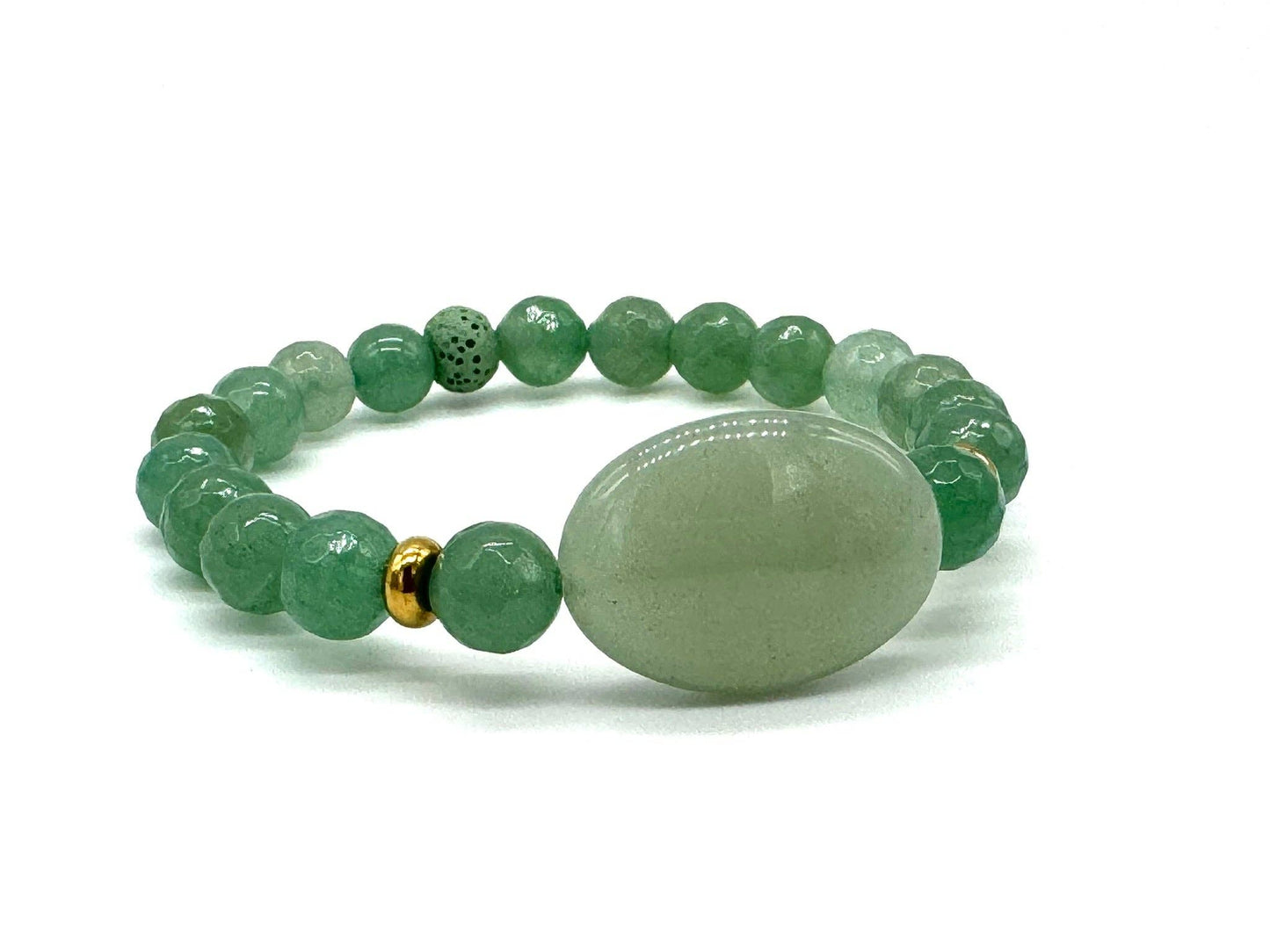 Green Aventurine Diffuser Bracelet: Medium
