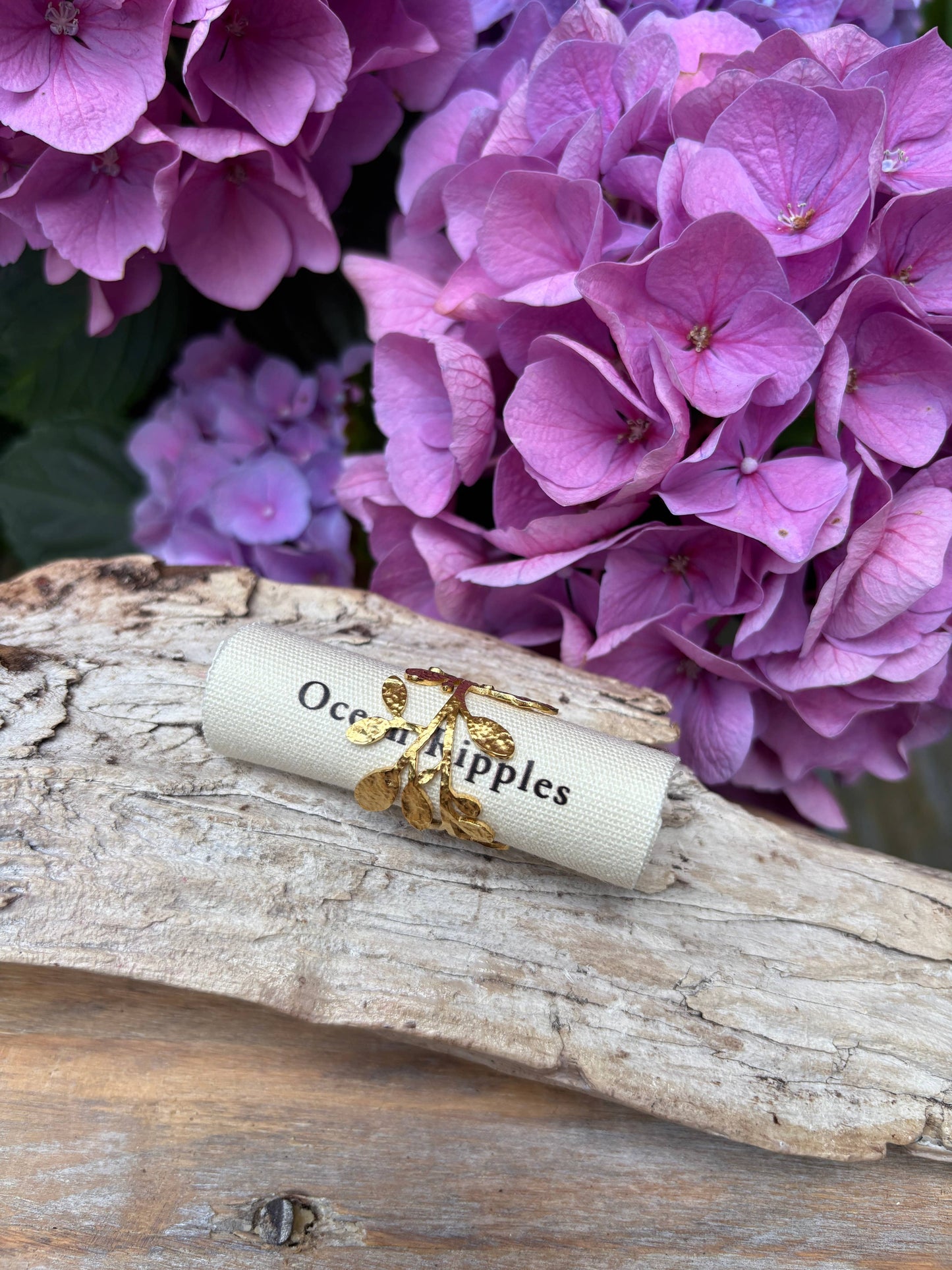 18ct Gold Plated Wrapped Around Leaf Ring - Available In Silver: Silver