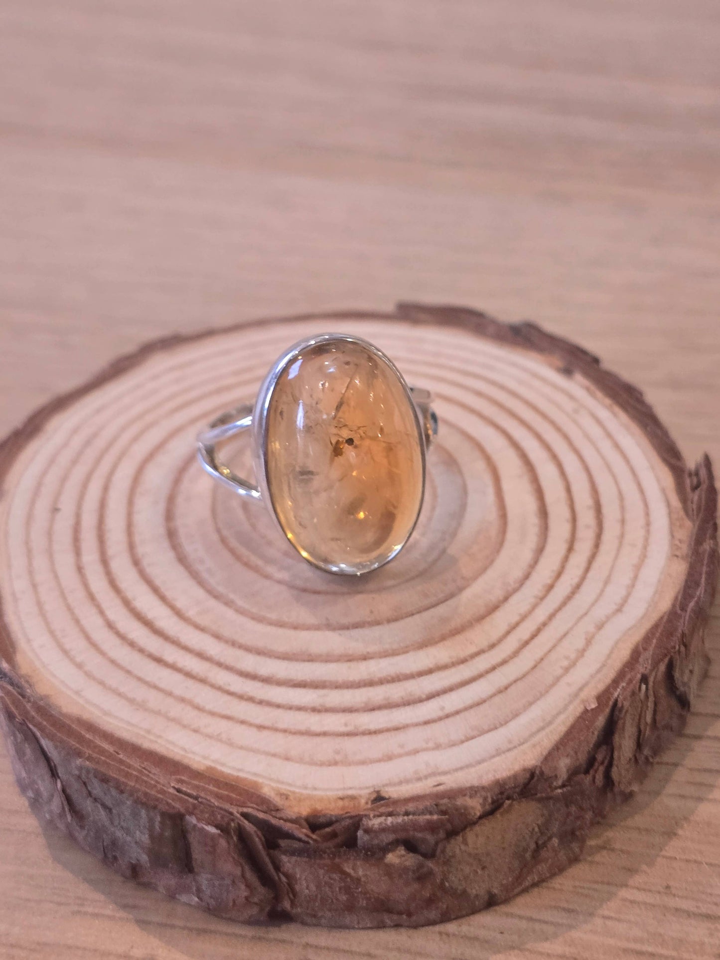 Citrine Sterling Silver Ring - 6.4g - Size O-P