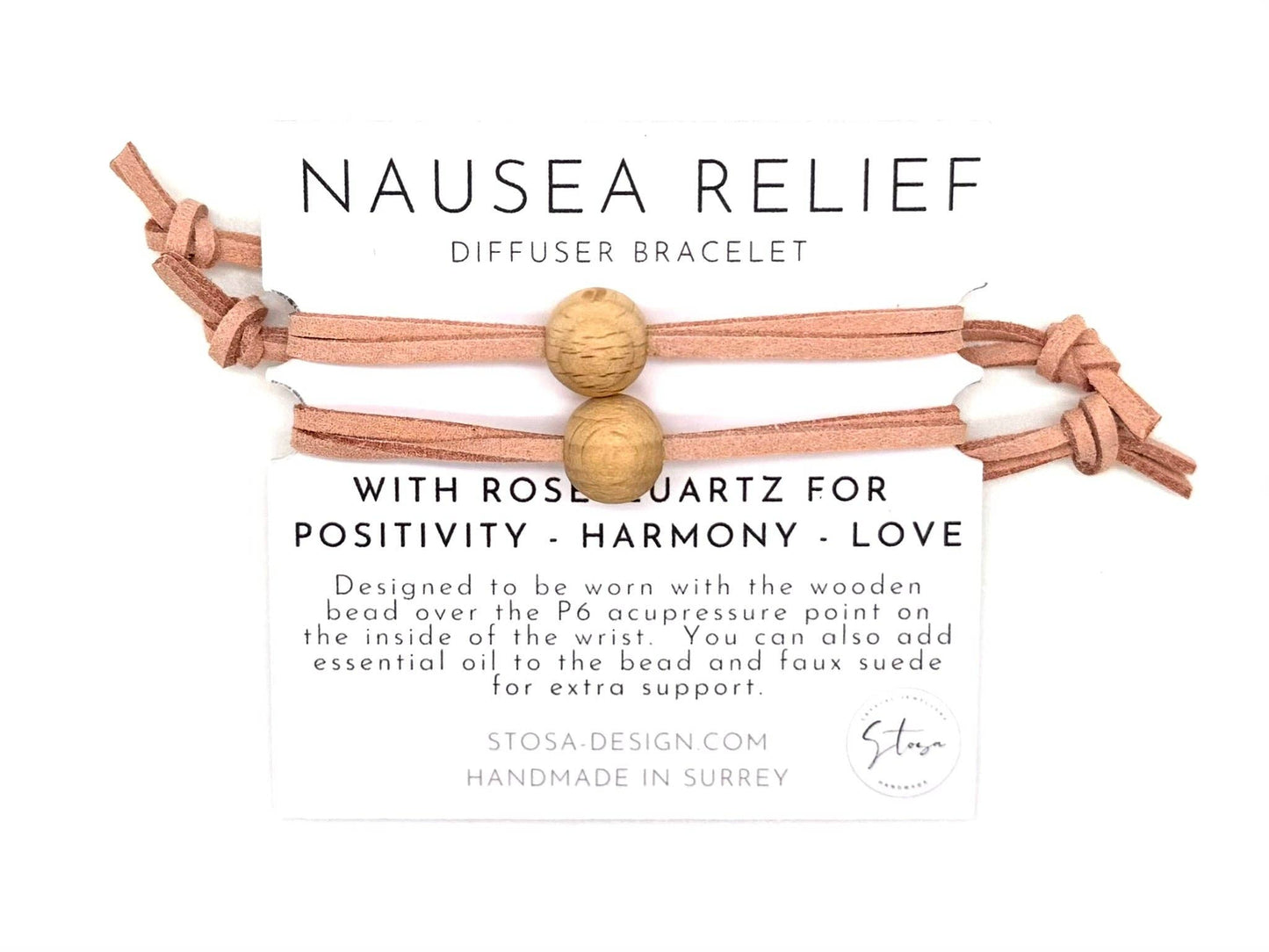 Nausea Relief Bands: Rose Quartz