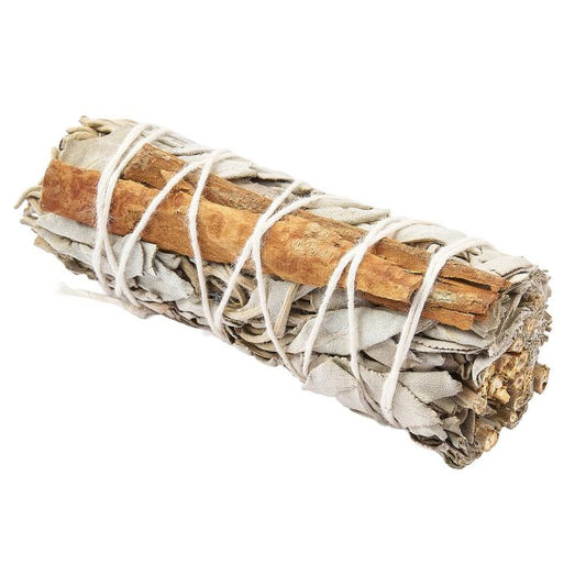 White Sage & Cinnamon Smudge Stick 4"