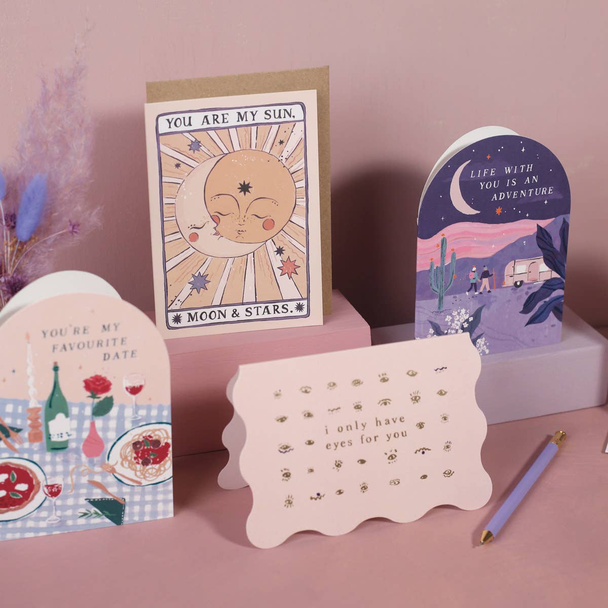 Sun, Moon & Stars Card | Valentine's Card | Love Cards