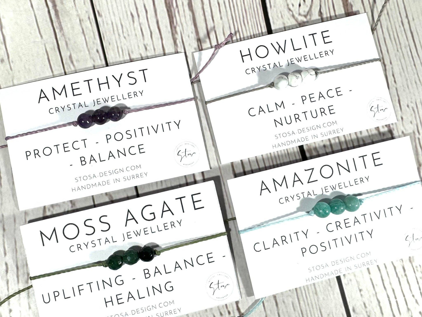 Crystal Mini Beaded Bracelets: Chip / Rose Quartz