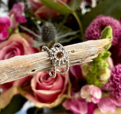 Silver Tiger's Eye Star Ring