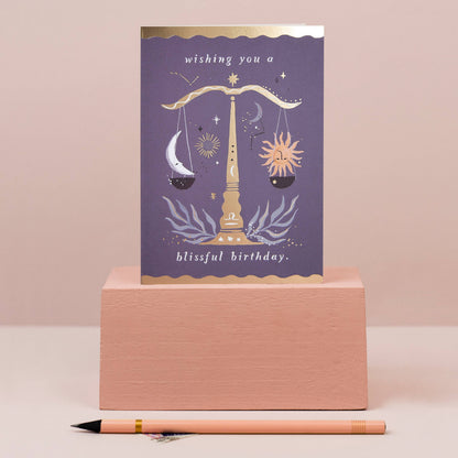 Scales Zodiac Birthday Card | Libra Star Sign Cards | Libra