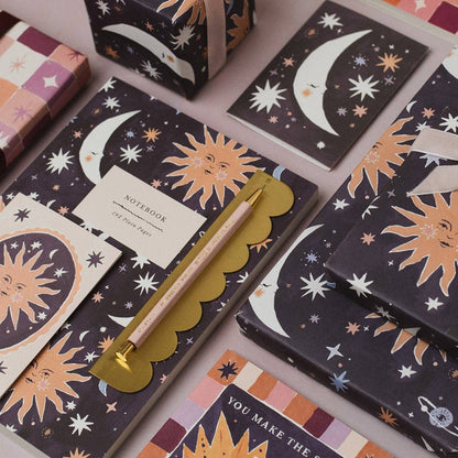 Sun And Moon Notebook | Plain Page Journal | Blank Notebooks