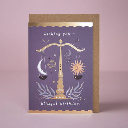 Scales Zodiac Birthday Card | Libra Star Sign Cards | Libra