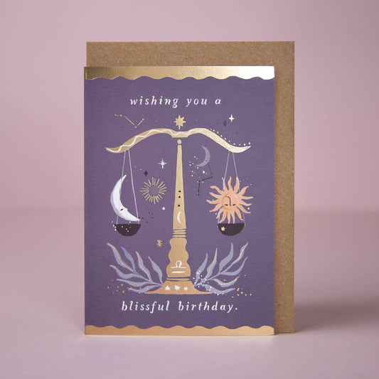 Scales Zodiac Birthday Card | Libra Star Sign Cards | Libra