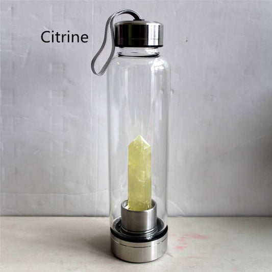 Crystal Water Bottle Cup (More Colours): Citrine