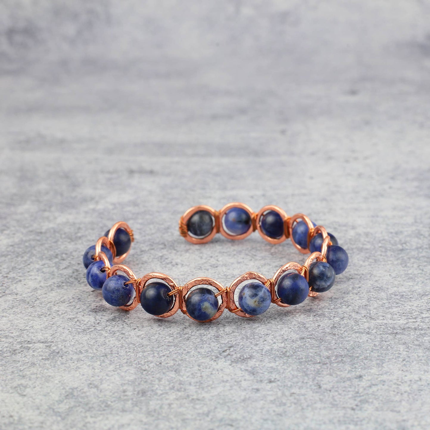 Copper & Sodalite Crystal Bracelet