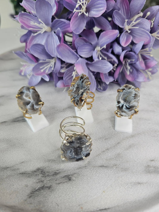 Druzy Agate Adjustable Ring