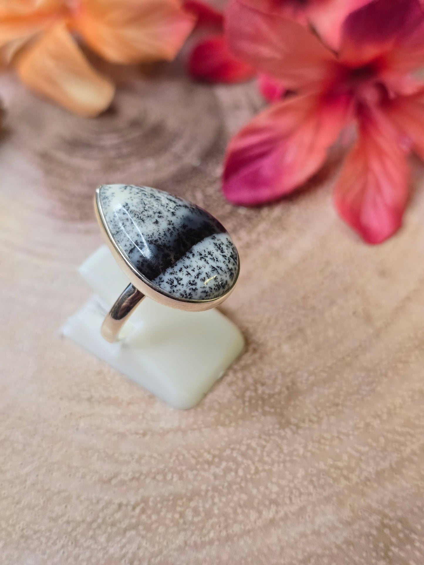 Merlinite Sterling Silver Ring - 4.71g -  UK N-O / US 7