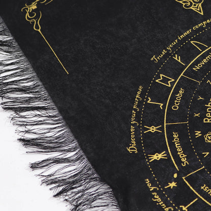 Ancient Witch Pendulum Divination Cloth: All Seeing Eye - Divination Cloth - Natural & Black