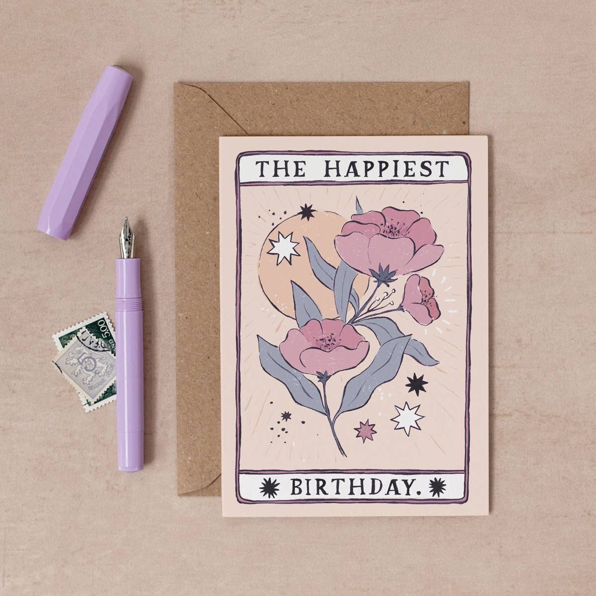 Tarot Flower Birthday Card | Tarot Card | Floral Cards