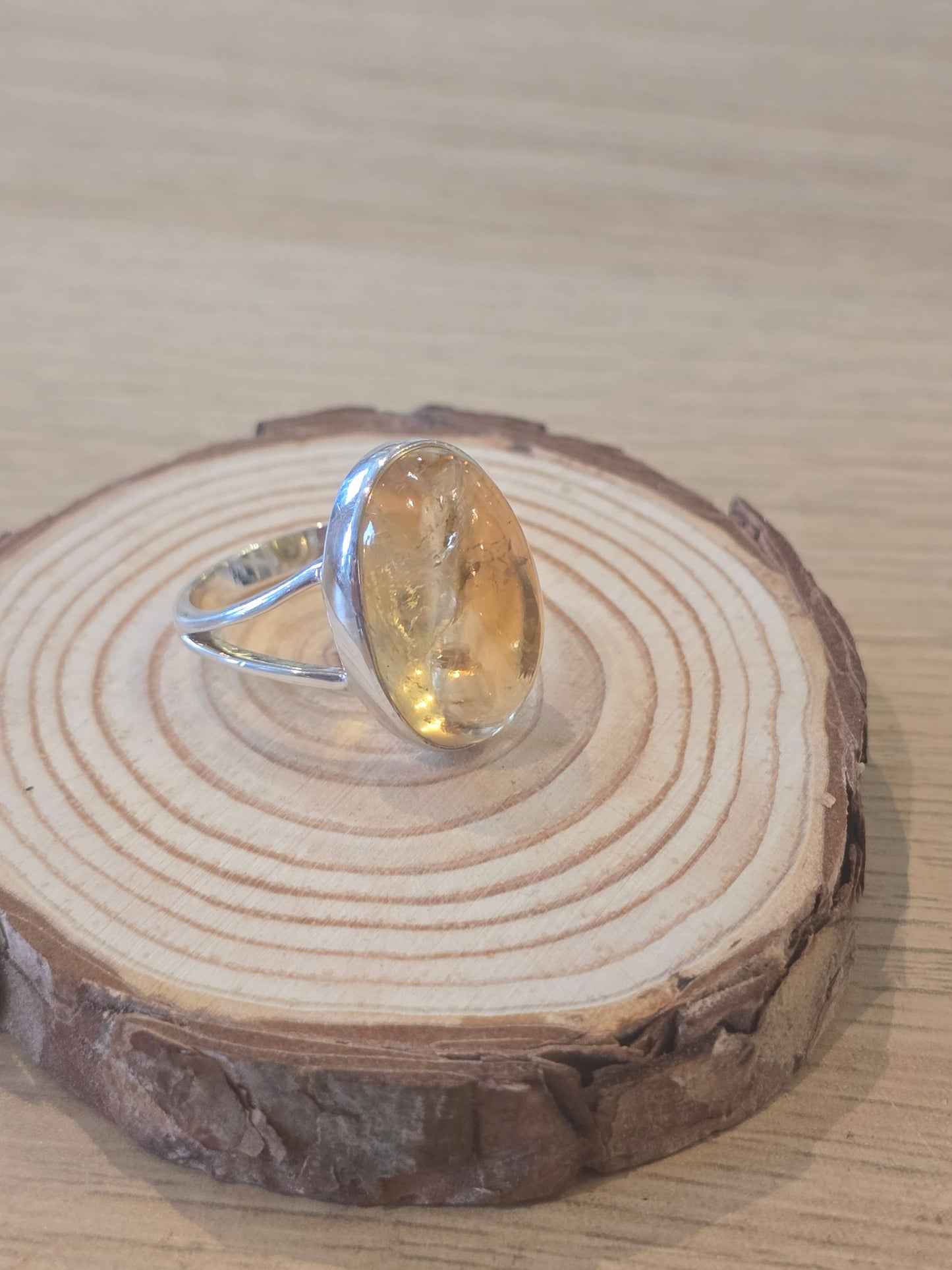 Citrine Sterling Silver Ring - 6.4g - Size O-P