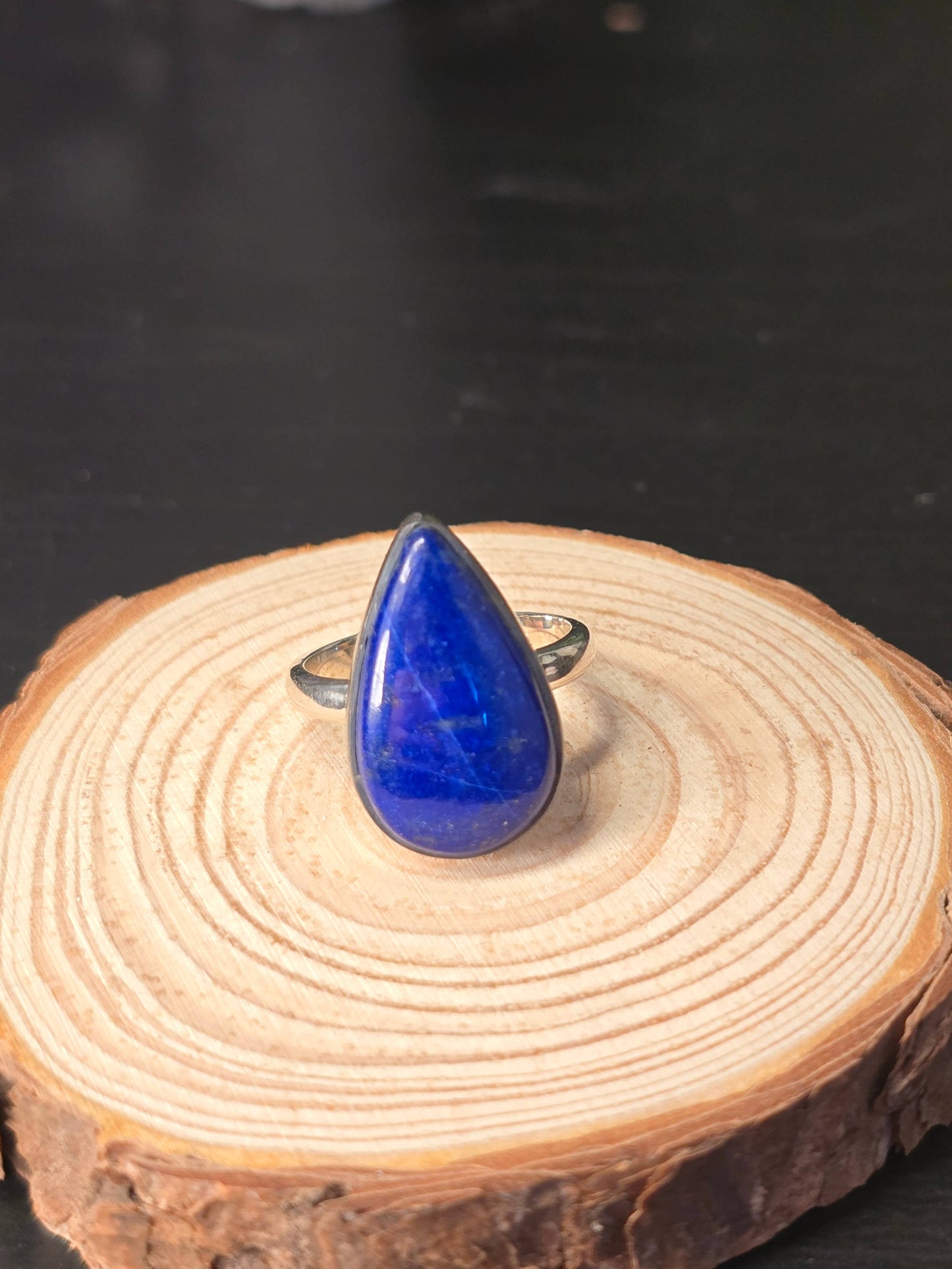 Lapis Lazuli Sterling Silver Ring - 5.8g - UK N
