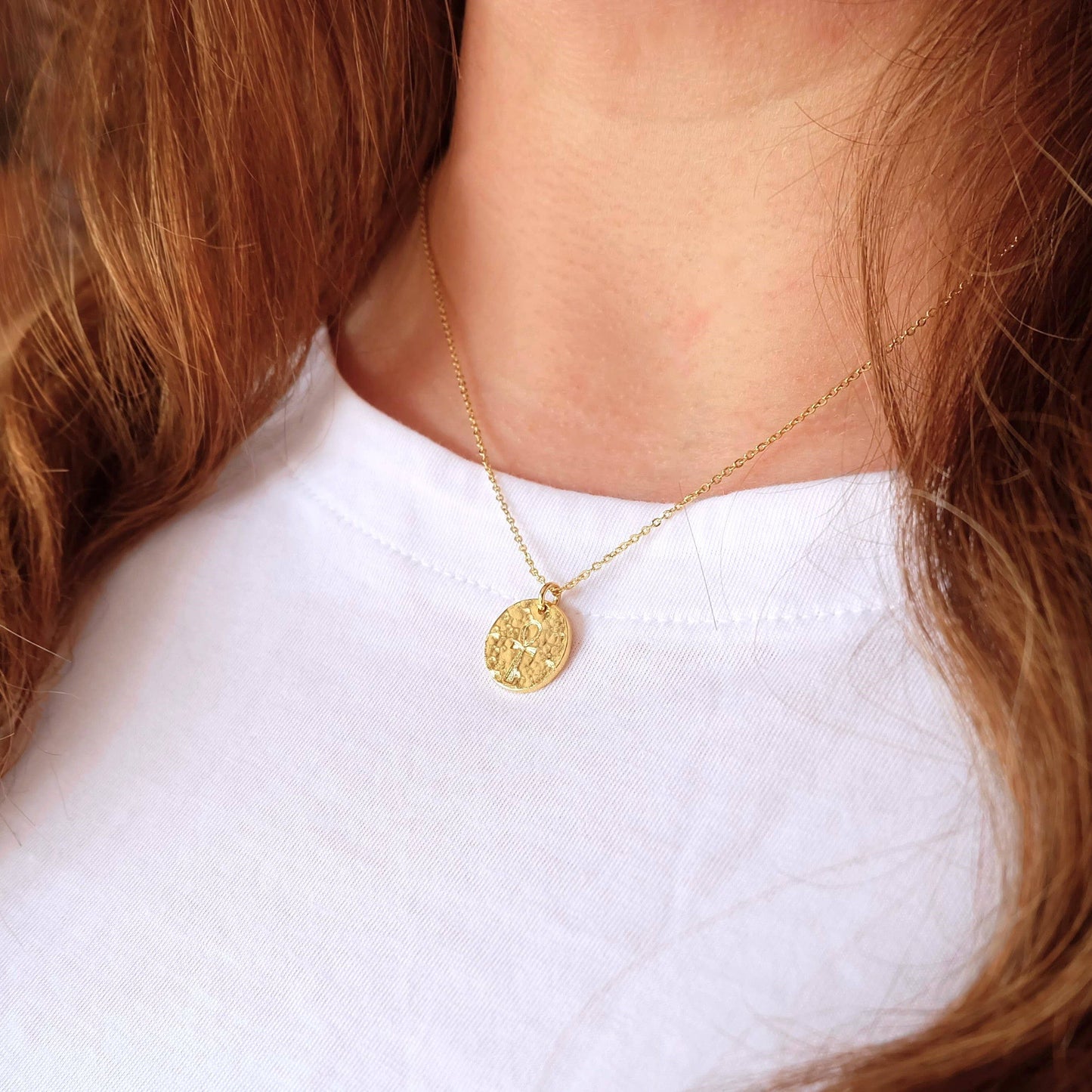 Ankh Coin Necklace: 16 - 18 inches