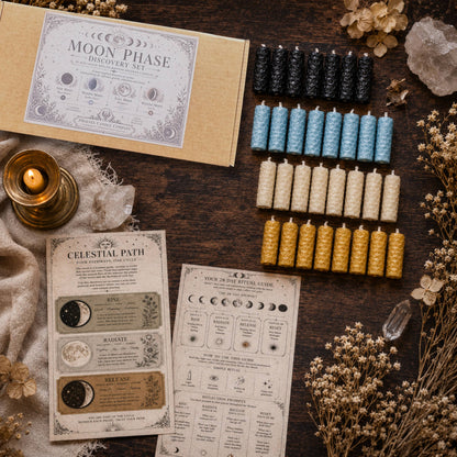 Moon Phase Discovery Set — 28 Mini Beeswax Ritual Candles