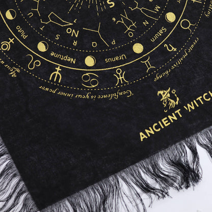 Ancient Witch Pendulum Divination Cloth: All Seeing Eye - Divination Cloth - Natural & Black