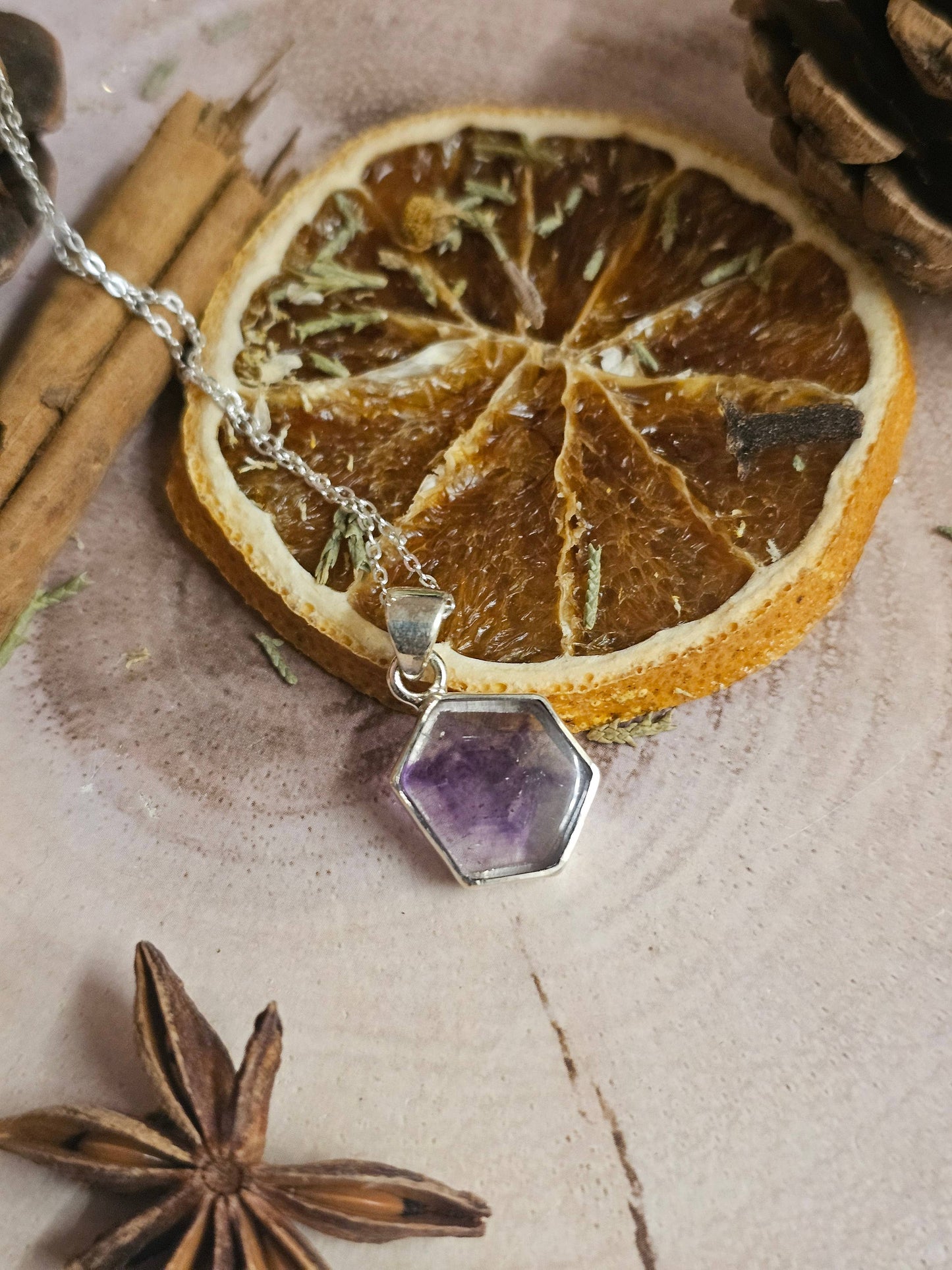 Amethyst Slice Pendant - 2.90g