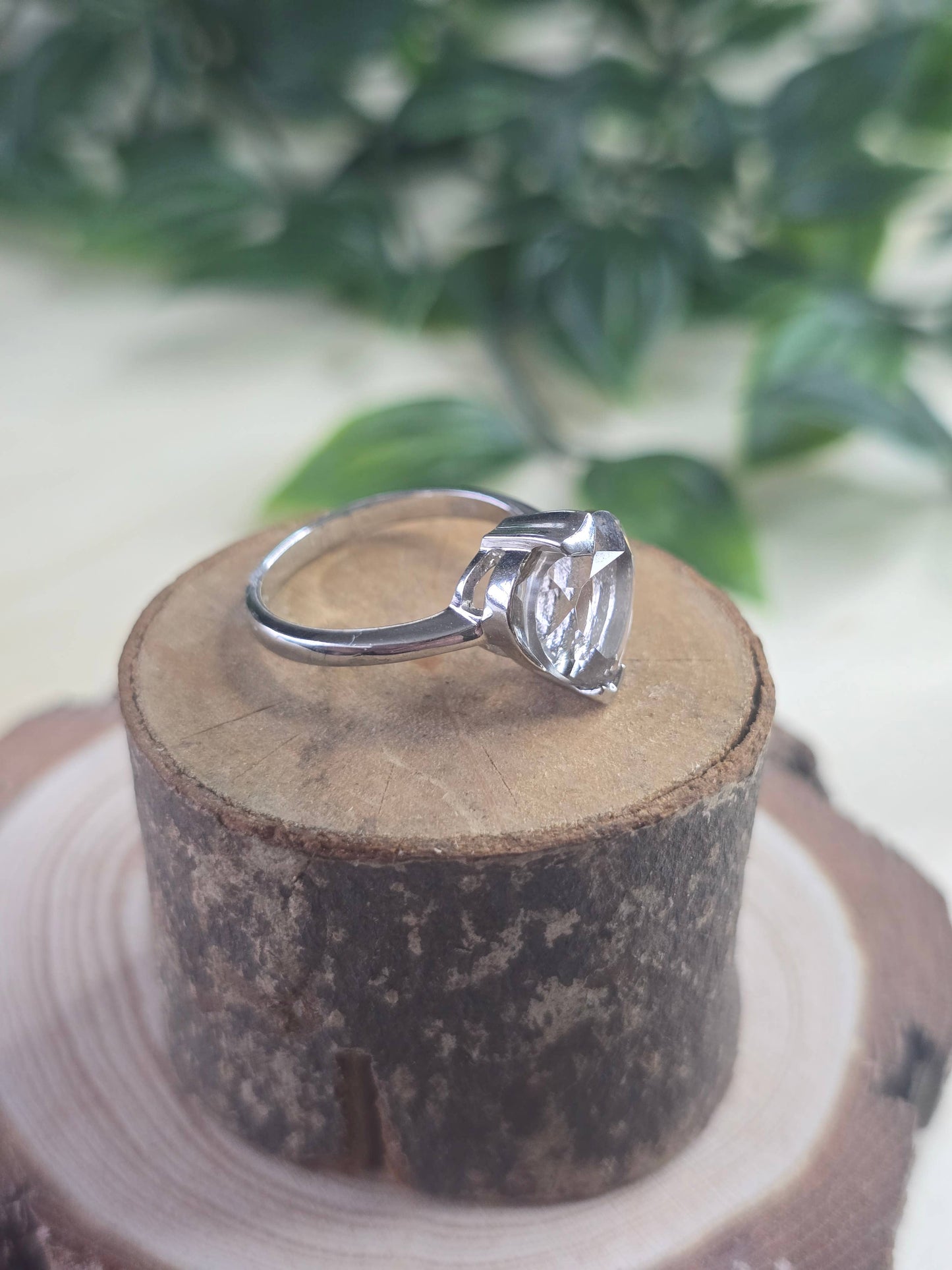 Smokey Quartz Sterling Silver Ring - 3.2g - UK L