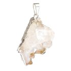 Quartz Cluster Pendant, Silver Plated